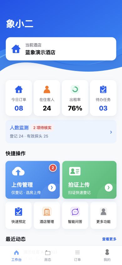 微信员工端工作台 · 当前页面组件与演示数据